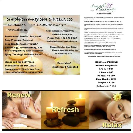 128311128310SIMPLE SERENITY BRONZING SPA amp WELLNESS 128310128311 (Pawtucket, RI)