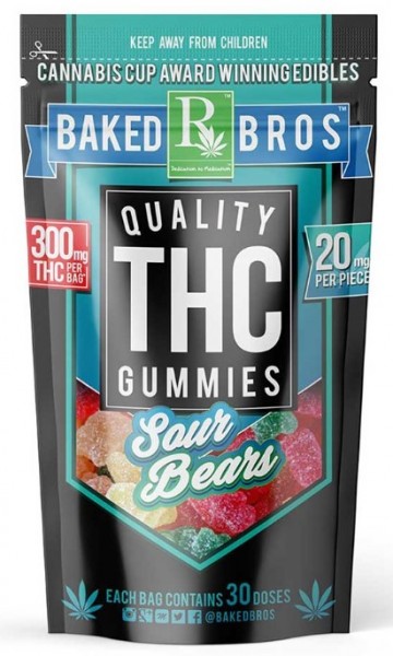 Sativa Sour Gummi Bears 300mg 15 Pack