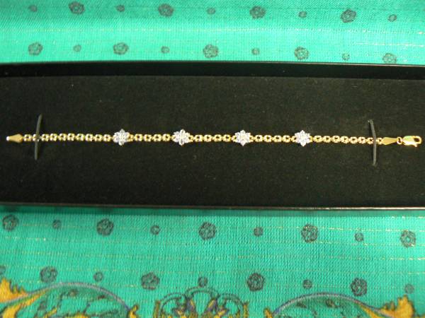 14KT Solid Gold Diamond amp Amethyst Bracelet 4.7Grams w Box