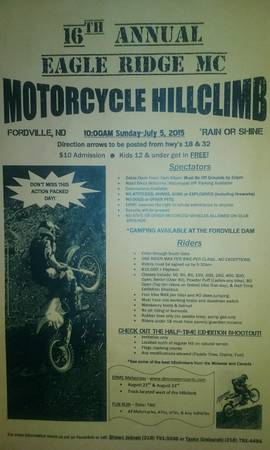 16th Annual Eagle Ridge MC Motorcycle Hillclimb (Fordville, ND)