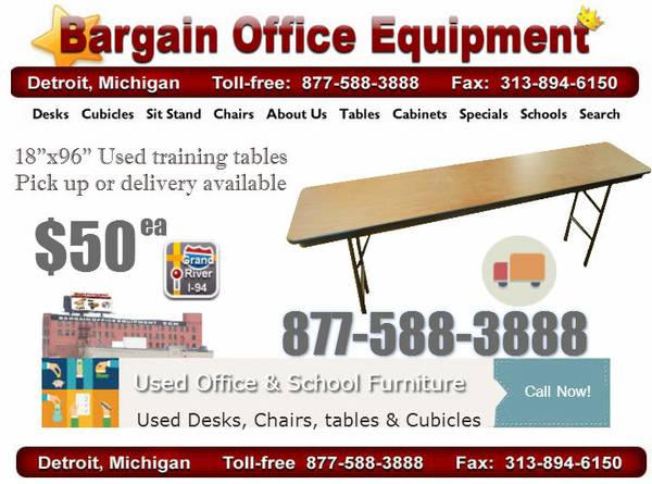 18x96 Used commercial grade folding table  training tables
