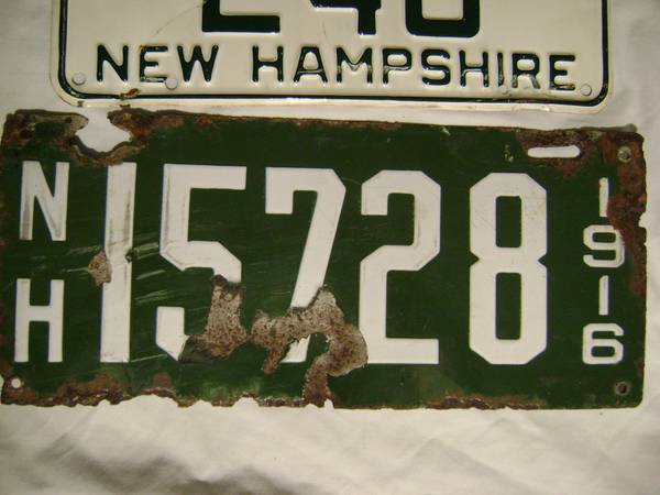 1916 NH LICENSE PLATE