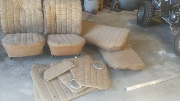 1967 beetle low back seats, door panels, and visors