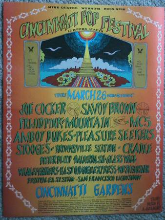 1970 Cincinnati Pop Festival  Poster