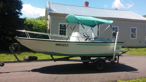 1993 14  Boston Whaler fishing boat jet drive with trailer and top