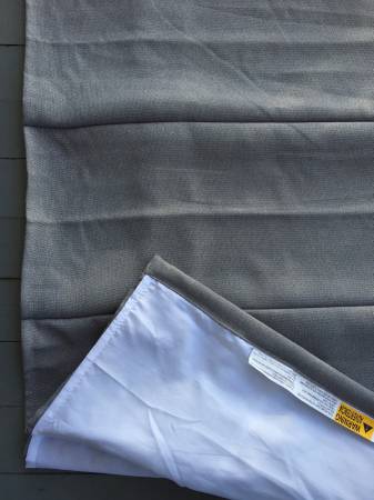 2 gray fabric Roman Shades 39 wide x 6 ft longlinedPenneys custom