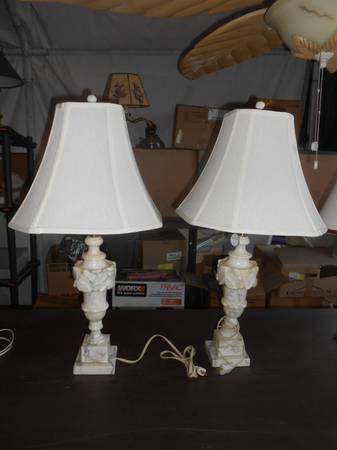 2 Marble Table Lamps