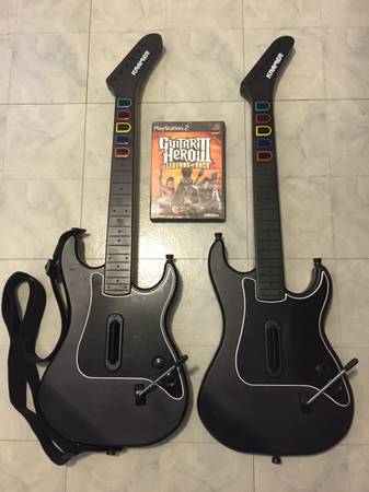 2 Playstation 2 Guitar Hero Controllers amp Guitar Hero 3