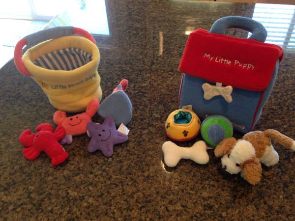 2 sets of baby Gund plush play sets