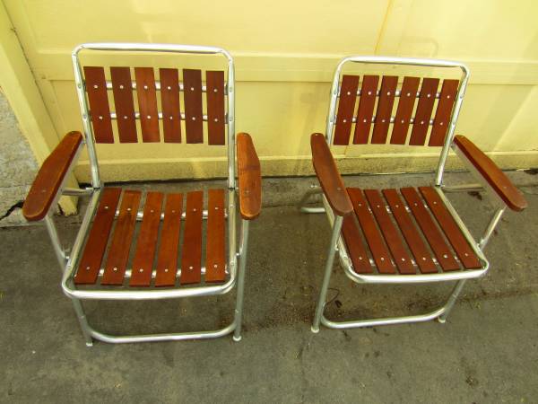 (2) Vintage Cedar Wood Lawn Chairs