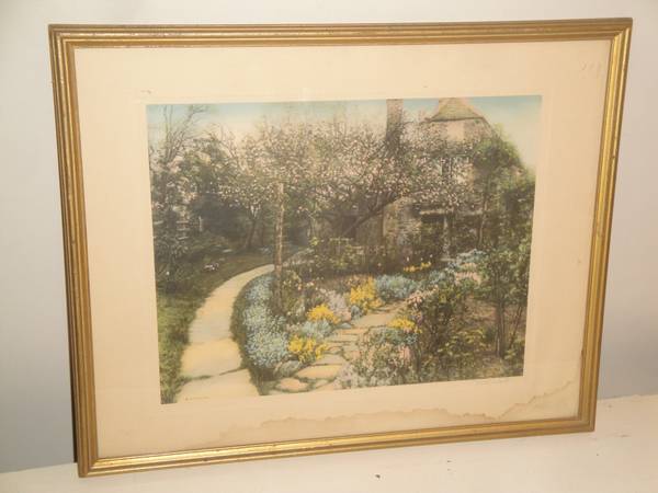 2 Wallace Nutting Art Lithograph Prints Framed 1938