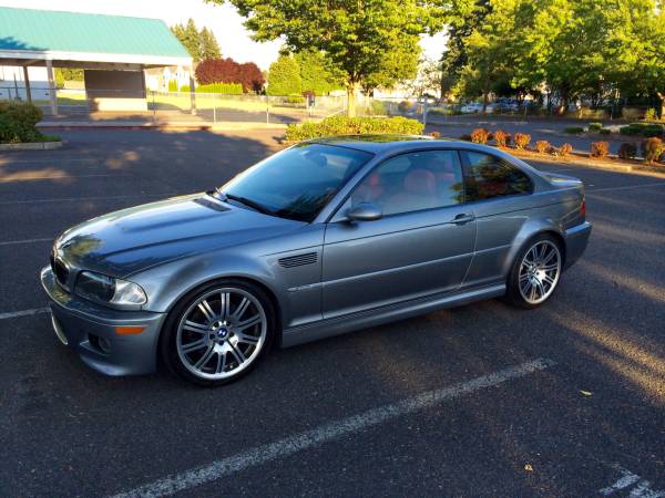 2003 .5 bmw e46 m3 clean title 79k miles silver grey imola red interior