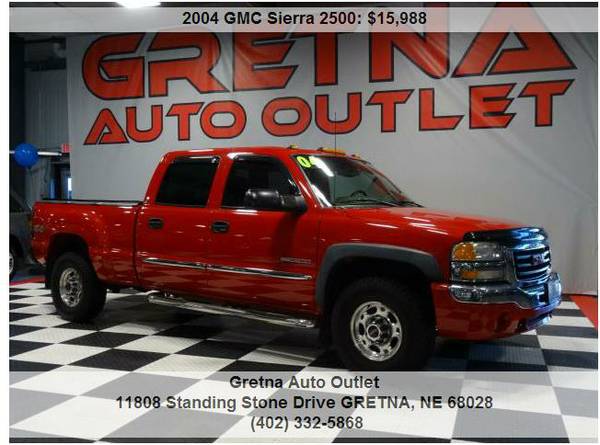 2004 GMC Sierra 2500HUSKER RED CREW CAB QUADRASTEER LOADEDTEXT247