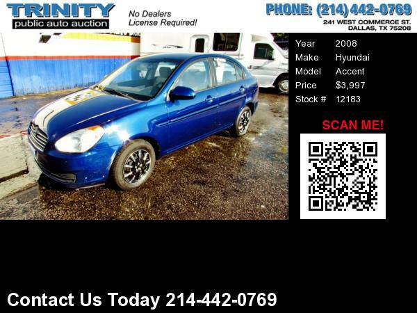 2008 Hyundai Accent GLS BLUE 12183 CASH PRICE