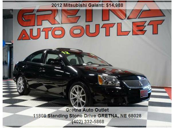 2012 Mitsubishi GalantHEATED BLACK LEATHER ROOF amp NAVIGATION 42K