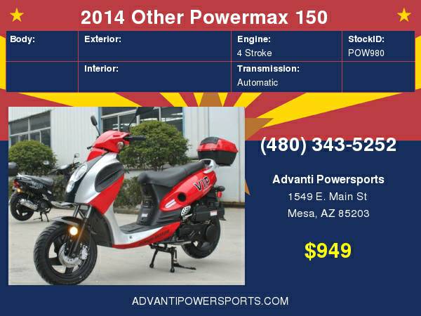 2014 PowerMax 150cc Scooter  LOWEST SCOOTER PRICES IN AZ  with