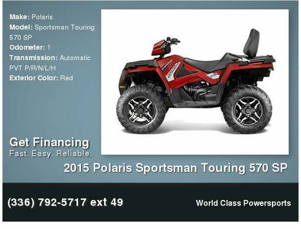 2015 Polaris Sportsman Touring 570 SP  NO FEES  Sunset Red