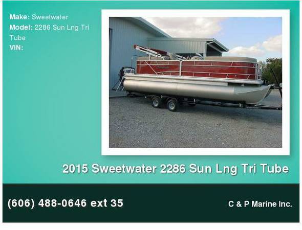 2015 Sweetwater 2286 Sun Lng Tri Tube  Pontoon Boats