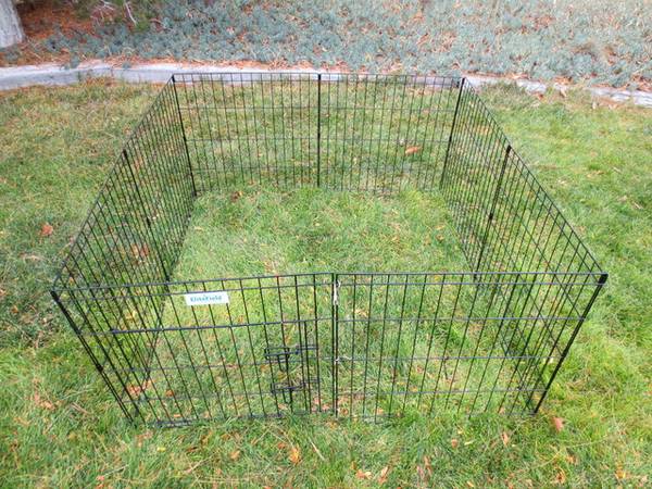 24X 24 8 panel Black Wire Exercise Pen wDoor amp stakes (eagle)