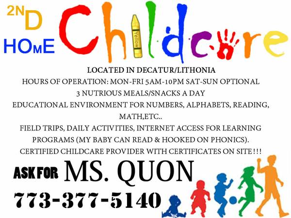 2ND HOME DAYCARE OPEN FOR NEW ENROLLMENT SAFEEDUCATIONALAFFORDABLE (decatur ga)