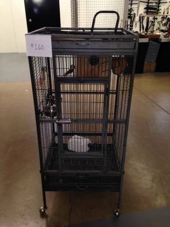 3 Bird Cages 1 large 1 Medium 1 small travel cage