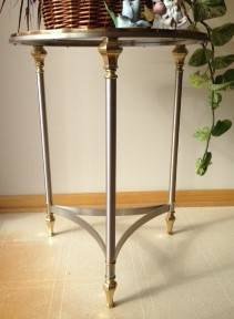 3 legged brassstainless glass table