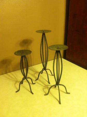3 metal candle holders (2 sets)