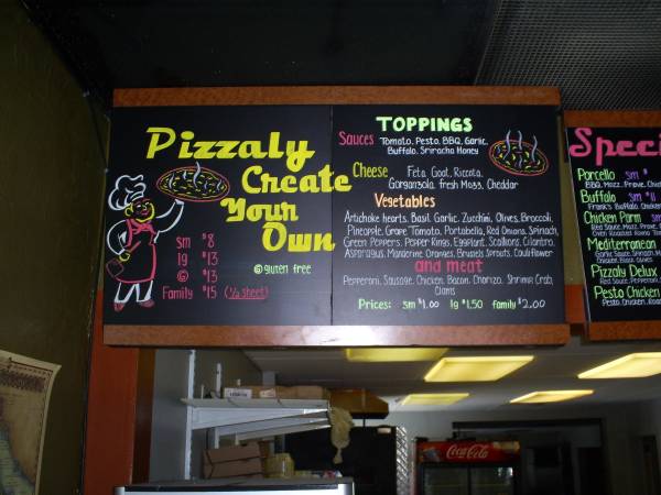 3 Section Menu Chalkboard