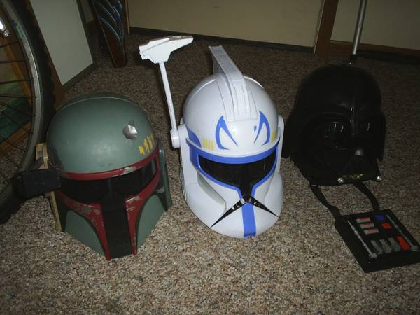 3 star wars  helmets masks .  talking, voice altering