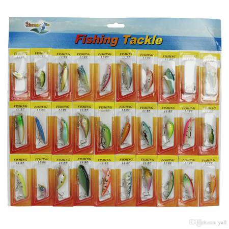 30 PCSset Long ShortSink rapidly Fishing Lures Tackle Colorful NIP