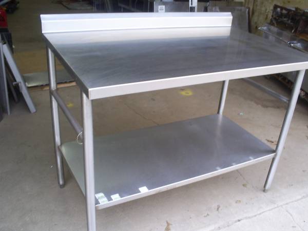 4 Stainless Steel Table with Backsplash