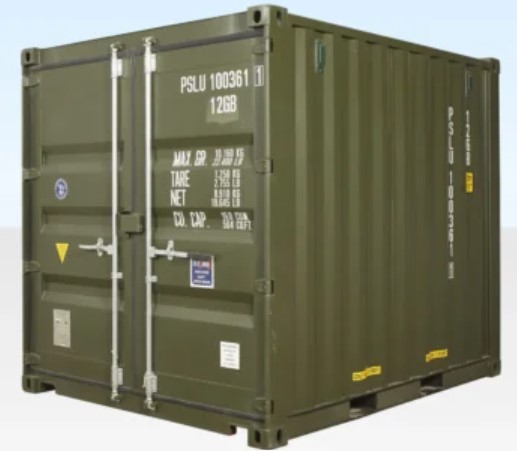 10ft Shipping Container for Sale (ONE TRIP) GREEN (RAL 6007)