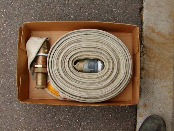 50 ft fire hose with nozzle