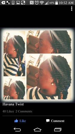 50 havana twist or poetic braids (columbia area)