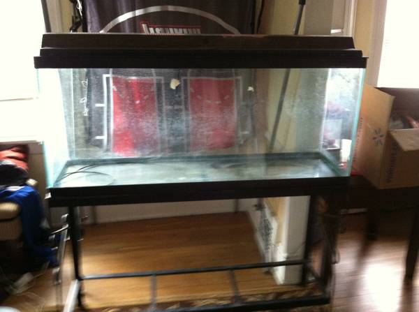 55 gallon aquarium holds water lid and stand included (brook park)