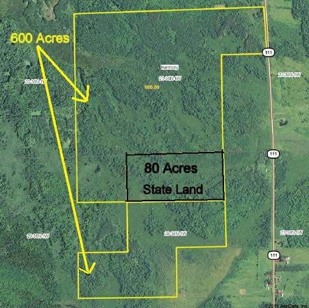 625000  600 Acres Hunting Land More Land Avail. Deer, Bear, Turkey, Grouse (SW of Phillips, WI)