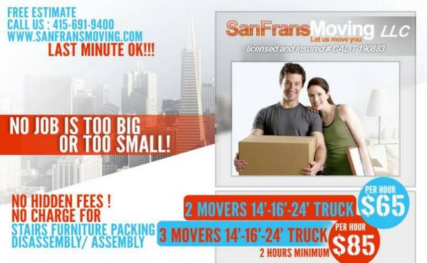 .......... 65hr PROFFESIONAL MOVERS WITH FULLY EQUIPED TRUCKS (marina  cow hollow)