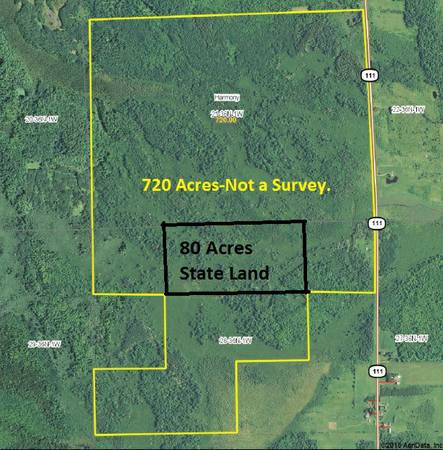 800000  720 Acres Hunting LandWill DivideDeer, Bear, Turkey, GrouseElectric (SW of Phillips, WI)