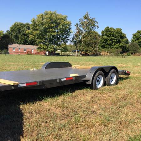 83x18 Steel Floor Tubing Car Hauler 2 brakes