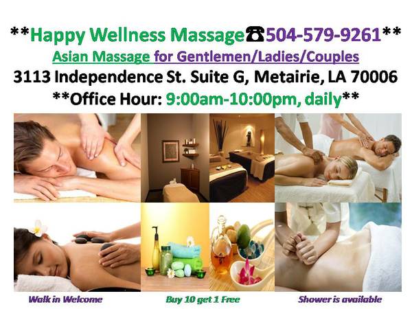 96089608Happy Wellness Asian Massage Metairie, New Orleans96089608 (3113 Independence St. 504