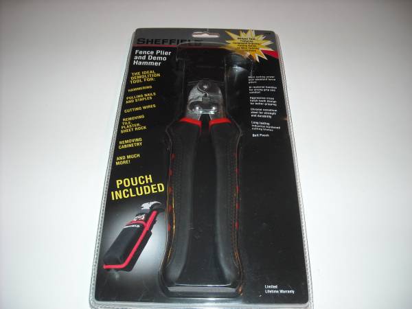 9658NEW Sheffield Hardware Fence Plier amp Demo Hammer with Pouch9668