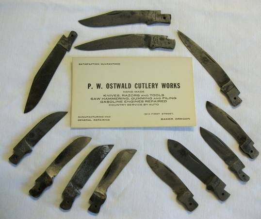 A Group of 12 Vintage P.W. Ostwald Pocket Knife Blades
