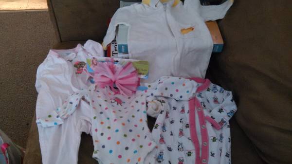 A lot of newborn clothing