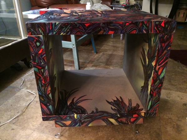 Abstract Side Table on legs