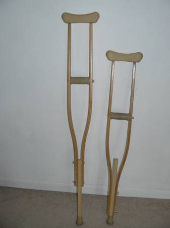 Adjustable Wood Crutches