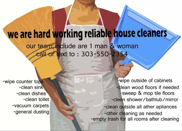 9654966496549664WE ARE HARD WORKING RELIABLE HOUSE CLEANERS (Colorado)