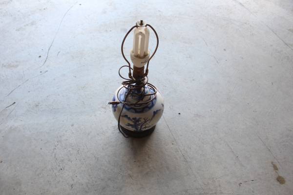 Antique Asian or Chinese lamp without lampshade