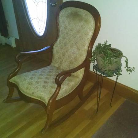 antique beautiful Victorian oak rocking chair