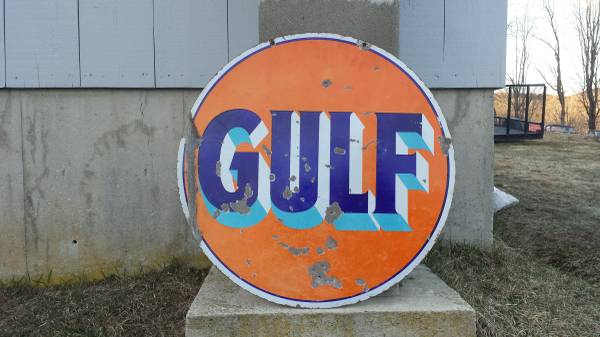 Antique Gulf Gas Round Sign (Washington)