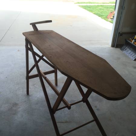Antique JRC Wooden Ironing Board with sleeve board